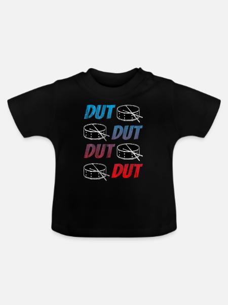 Schlagzeuger Drumsticks Trommel - Baby Bio-T-Shirt mit Rundhals - Schwarz