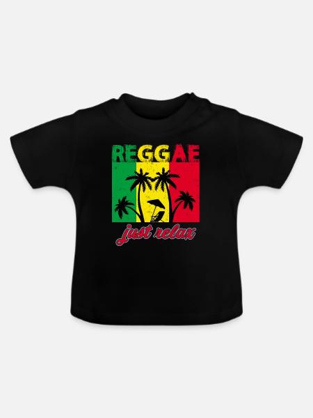 Reggea Music T-Shirt / Homme / Femme / Cadeau - T-shirt bio col rond Bébé - noir
