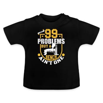 bench Press - Baby Organic T-Shirt with Round Neck - black - Front