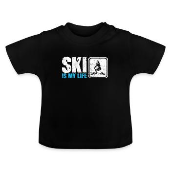 Ski - Baby Bio-T-Shirt mit Rundhals - Schwarz - Vorne