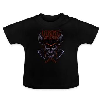 Wikinger Blut Geschenk - Baby Bio-T-Shirt mit Rundhals - Schwarz - Vorne