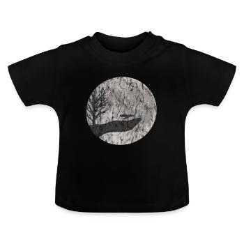 Mücke Zeichnung Used Look - Baby Bio-T-Shirt mit Rundhals - Schwarz - Vorne