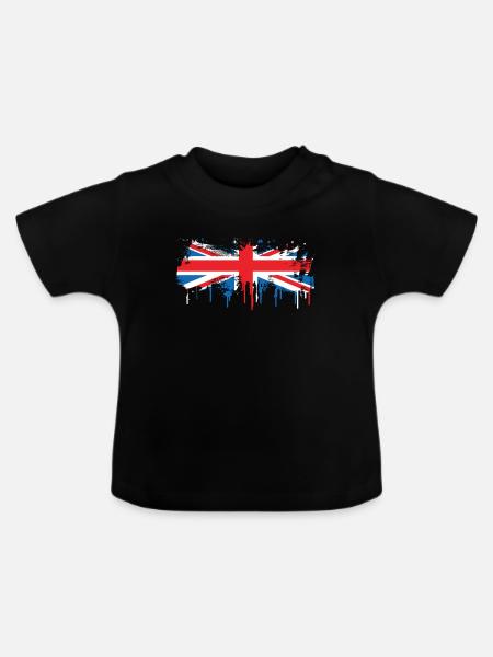 Flag melts flowing fresh color gift - Baby Organic T-Shirt with Round Neck - black