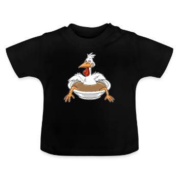 Soupe poulet soupe poulet ragoût cadeau - T-shirt bio col rond Bébé - noir - Devant