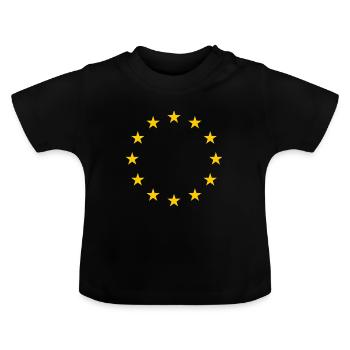 Le drapeau de l'Europe met en vedette la cohésion européenne - T-shirt bio col rond Bébé - noir - Devant