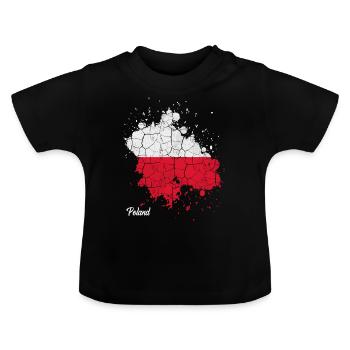 Pologne - T-shirt bio col rond Bébé - noir - Devant