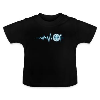 Cadeau de battement de coeur de dard - T-shirt bio col rond Bébé - noir - Devant
