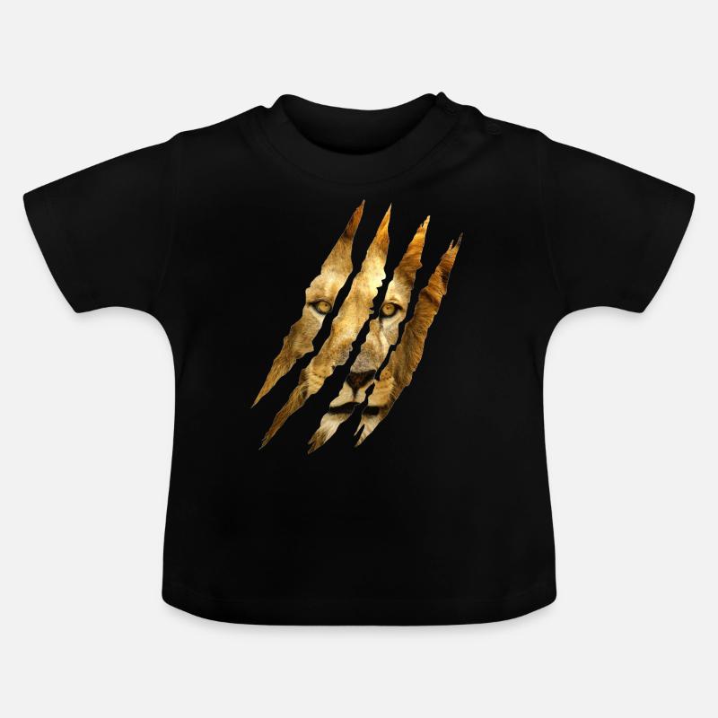 Lion Des griffes - T-shirt bio col rond Bébé - noir