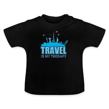 Reisen - Baby Bio-T-Shirt mit Rundhals - Schwarz - Vorne