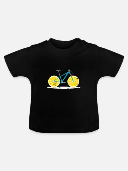 Zitrone Fahrrad Geschenk Kinder Motiv MTB - Økologisk T-shirt til baby, rund hals - sort