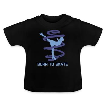 Figure de patins de patinage artistique - T-shirt bio col rond Bébé - noir - Devant