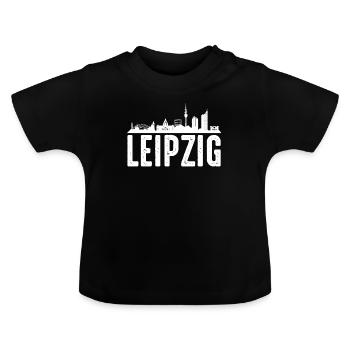 Leipzig - T-shirt bio col rond Bébé - noir - Devant