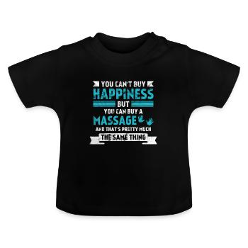 Massage Massage Relax Relax - Baby Organic T-Shirt with Round Neck - black - Front