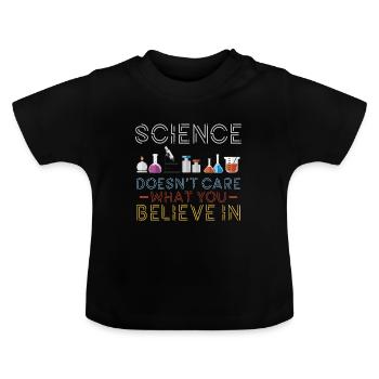 Expériences cadeaux science faits - T-shirt bio col rond Bébé - noir - Devant