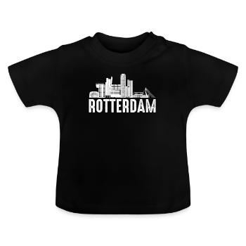 Rotterdam - T-shirt bio col rond Bébé - noir - Devant