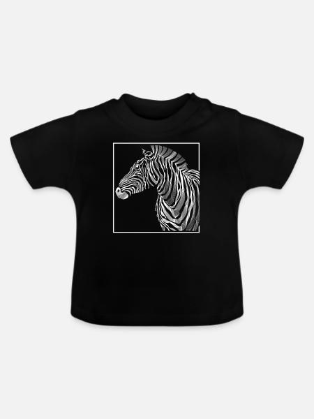 Zèbre zèbre zèbre - T-shirt bio col rond Bébé - noir