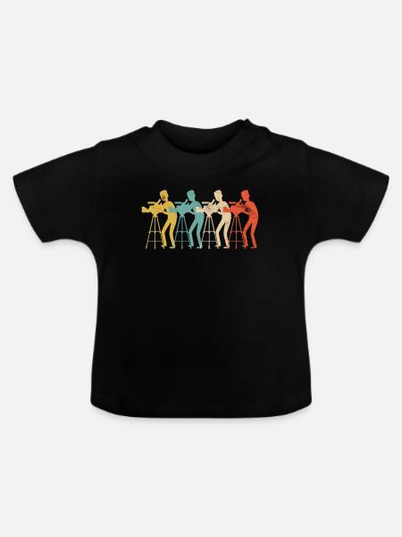 Cameraman réalisateur rétro vintage - T-shirt bio col rond Bébé - noir