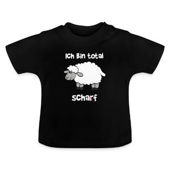 I am totally sharp / sheep - Baby Organic T-Shirt with Round Neck - black - Front