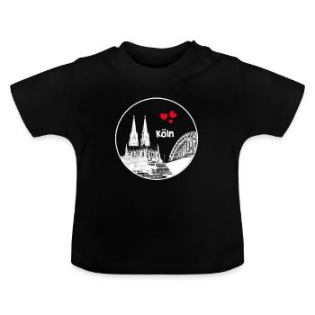 Cologne Cathedral - Baby Organic T-Shirt with Round Neck - black - Front
