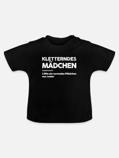 Kletterndes Mädchen - Baby Bio-T-Shirt mit Rundhals - Schwarz