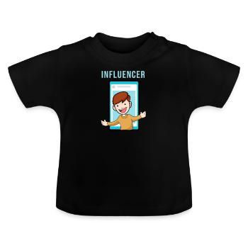 Youtuber und Influencer T-Shirt Geschenkidee - Baby Bio-T-Shirt mit Rundhals - Schwarz - Vorne