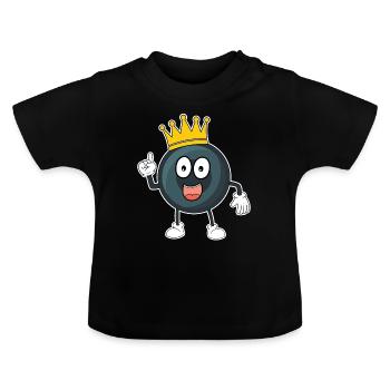 Billard Queue Billardkugel Snooker Pool Kinder - Baby Bio-T-Shirt mit Rundhals - Schwarz - Vorne