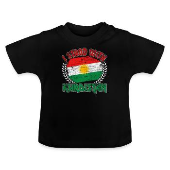 Kurdistan Nation Kurd flag gift pride - Baby Organic T-Shirt with Round Neck - black - Front