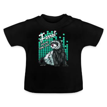 Frettchen - Baby Bio-T-Shirt mit Rundhals - Schwarz - Vorne