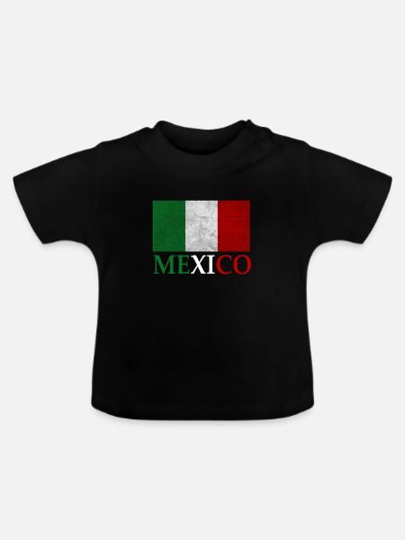 Mexico Flagge Spanien Geschenk - Baby Bio-T-Shirt mit Rundhals - Schwarz