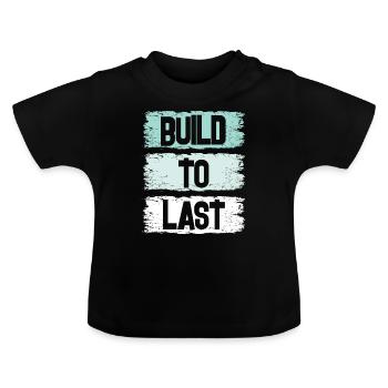 Construire pour durer - T-shirt bio col rond Bébé - noir - Devant