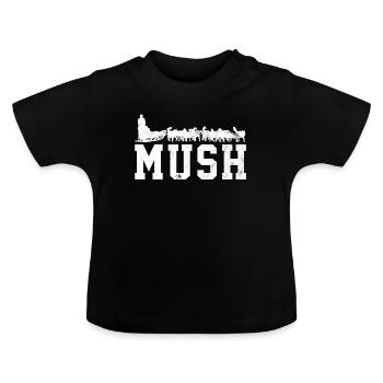 Schlitten Schlittenhunde - Baby Bio-T-Shirt mit Rundhals - Schwarz - Vorne