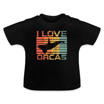 killer whale - Baby Organic T-Shirt with Round Neck - black - Front
