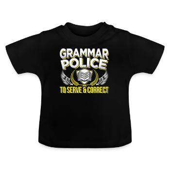 Linguistics Grammar German Teacher Gift - Baby Organic T-Shirt with Round Neck - black - Front