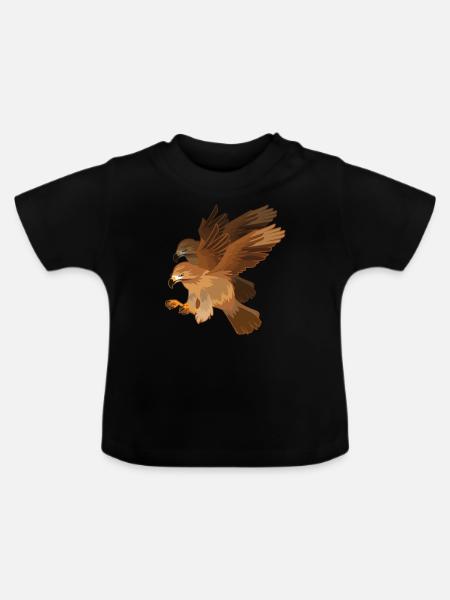 Adler Majestätisch Raubvogel Falke Geier Geschenk - Baby Bio-T-Shirt mit Rundhals - Schwarz