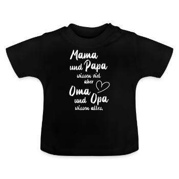 Beste oma bester opa enkel spruch enkelin sprüche - Baby Bio-T-Shirt mit Rundhals - Schwarz - Vorne