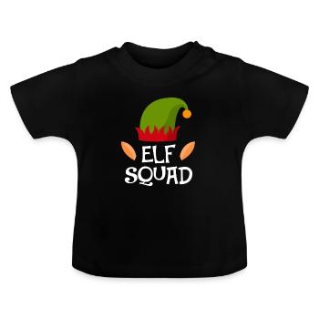 onze squad Noël advent onze elfe fee cadeau - T-shirt bio col rond Bébé - noir - Devant