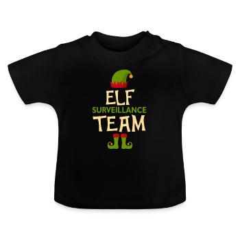 onze équipe Noël advent onze elfe fee cadeau - T-shirt bio col rond Bébé - noir - Devant