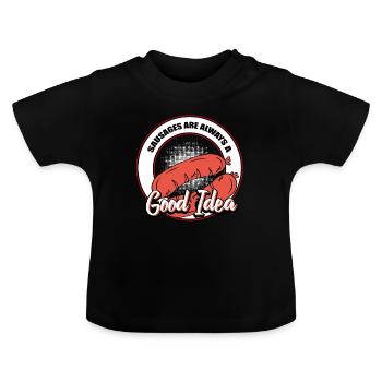 Saucisses - T-shirt bio col rond Bébé - noir - Devant