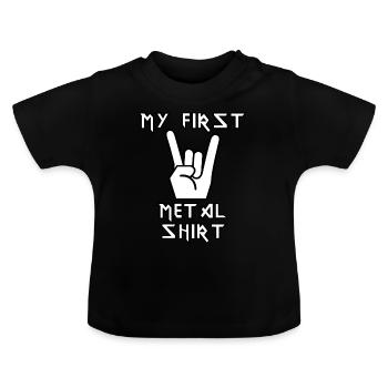 My First Metal Shirt - Baby Bio-T-Shirt mit Rundhals - Schwarz - Vorne