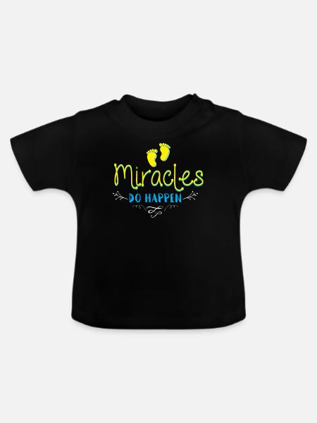 Wunder geschehen - Baby Bio-T-Shirt mit Rundhals - Schwarz