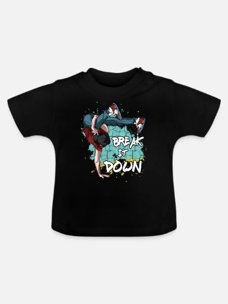 Breakdance - T-shirt bio col rond Bébé - noir