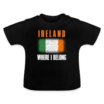 Irland - Baby Bio-T-Shirt mit Rundhals - Schwarz - Vorne