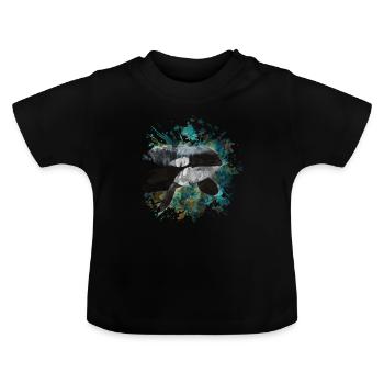 Delfin Orca Shirt Watercolor - T-shirt bio col rond Bébé - noir - Devant
