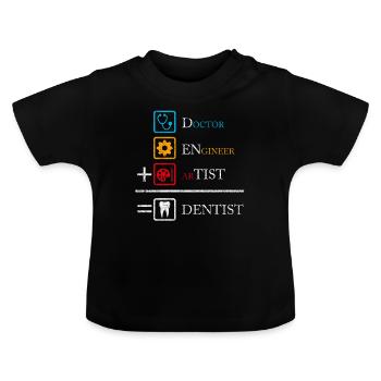 Zahnärztin Praxis Kieferorthopäde Zahn Geschenk - Baby Bio-T-Shirt mit Rundhals - Schwarz - Vorne