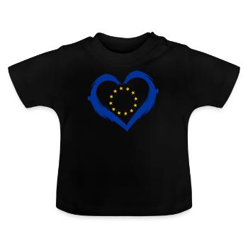 Europe - T-shirt bio col rond Bébé - noir - Devant