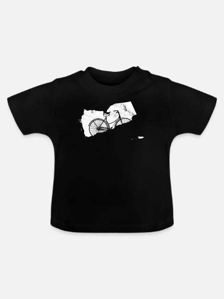Bike Bike Biker - Baby biologisch T-shirt met ronde hals - zwart