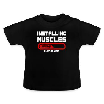 spieren - Baby biologisch T-shirt met ronde hals - zwart - Voor
