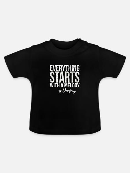 Deejay - Baby Bio-T-Shirt mit Rundhals - Schwarz