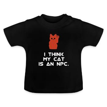 Mon chat est une intelligence artificielle! - T-shirt bio col rond Bébé - noir - Devant