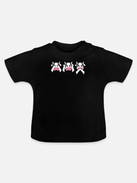 Cow Cow - Baby Bio-T-Shirt mit Rundhals - Schwarz